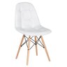 Conjunto de Mesa de Vidro Eames 90cm + 4 Cadeiras Estofadas Eames Eiffel Botonê - Branco - 6