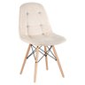 Cadeira Estofada Eames Botonê Veludo - Eiffel - Nude - Madeira Clara - 1
