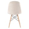 Cadeira Estofada Eames Botonê Veludo - Eiffel - Nude - Madeira Clara - 4