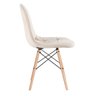 Cadeira Estofada Eames Botonê Veludo - Eiffel - Nude - Madeira Clara - 3