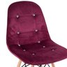 Cadeira Estofada Eames Botonê Veludo - Eiffel - Vinho - Bordô - Madeira Clara - 2