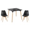 Conjunto de Mesa de Jantar Quadrada Eames Preto com 2 Cadeiras Estofadas Leda Preto - 1