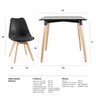 Conjunto de Mesa de Jantar Quadrada Eames Preto com 2 Cadeiras Estofadas Leda Preto - 8