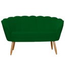 Ver imagem 2 de Combo Pétala Namoradeira e 2 Poltronas Decorativa Estofada Suede Verde - LM DECOR