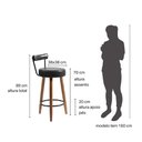 Ver imagem 7 de Kit 02 Banquetas Alta para Cozinha Área Gourmet Nápoles Couríssimo Preto - Abmaza