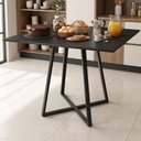 Ver imagem 6 de Mesa Santorine Quadrada Estilo Industrial Sala de Jantar e Reunião MDF e Aço Preto/Preto Lh Móveis