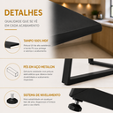 Ver imagem 3 de Mesa Santorine Quadrada Estilo Industrial Sala de Jantar e Reunião MDF e Aço Preto/Preto Lh Móveis