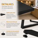 Ver imagem 4 de Mesa Santorine Quadrada Estilo Industrial Sala de Jantar e Reunião MDF e Aço Preto/Preto Lh Móveis