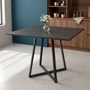 Ver imagem 7 de Mesa Santorine Quadrada Estilo Industrial Sala de Jantar e Reunião MDF e Aço Preto/Preto Lh Móveis