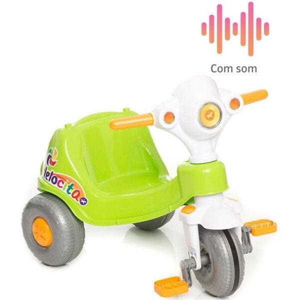 Triciclo infantil velocita verde masculino calesita