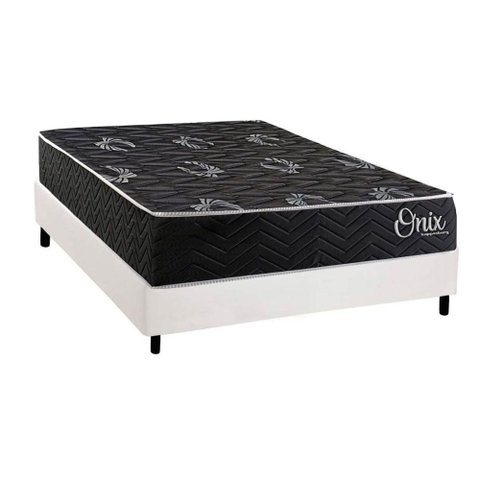 Cama Box Novo + Colchão Espuma Kappesberg D28 Anatômico Onix + Base Crc Corano White