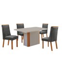Ver imagem 2 de Mesa de Jantar Isadora 120cm Tampo MDF Vidro Canto Copo com 4 Cadeiras Yasmin