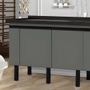 Ver imagem 3 de Gabinete Cozinha 194cm Armário 3 Portas 3 Gavetas Multiuso: Cinza Fosco