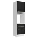 Ver imagem 1 de Torre Quente 60 Cm 1 Porta 3 Gavetas Branco/preto Lux Madesa