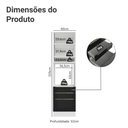 Ver imagem 2 de Torre Quente 60 Cm 1 Porta 3 Gavetas Branco/preto Lux Madesa