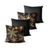 Kit 4 Capas para Almofadas Mdecore Natal Estrelas Preto - - 1
