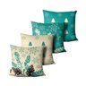 Kit 4 Almofadas Mdecore Natal Árvore Bege - 1