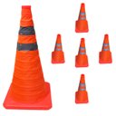 Ver imagem 4 de Cone Retratil Estrada Alerta Kit 5 Uni Obra Rodovia Segurança Dobravel Flexivel Sinalizaçao Emergenc