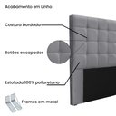 Ver imagem 3 de Cabeceira Cama Box Queen 160 Cm Verona Linho Cinza S04 - D'Rossi