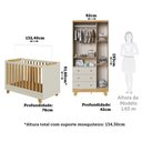 Ver imagem 3 de Quarto de Bebê Guarda Roupa Berço Minicama 4 em 1 Levy MDF Espresso Móveis Bege/Amêndoa/Off White