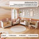 Ver imagem 6 de Quarto de Bebê Guarda Roupa 3 Portas e Berço Minicama 4 em 1 Levy 100% MDF Yescasa