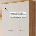 Ver mais imagens de Quarto de Bebê Guarda Roupa Berço Minicama 4 em 1 Levy MDF Espresso Móveis Bege/Amêndoa/Off White