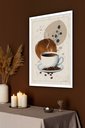 Ver imagem 1 de Quadro Decorativo Xícara de Café com Grãos - 70x50cm:moldura Preta