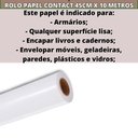 Ver imagem 2 de Rolo Papel Adesivo Liso Branco Vinil Contact Lavável