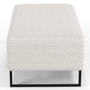 Ver imagem 6 de Puff Decorativo Sala de Estar Cléo Base de Ferro Preto 90 cm W01 Bouclê Cru - Lyam Decor