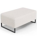 Ver imagem 2 de Puff Decorativo Sala de Estar Cléo Base de Ferro Preto 90 cm W01 Bouclê Cru - Lyam Decor