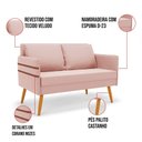 Ver imagem 7 de Kit 01 Namoradeira 02 Lugares e 02 Poltronas Castanho Rose