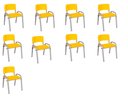 Ver imagem 2 de Kit 9 Cadeira Iso Infantil Creche, Escola Base Cinza Amarelo