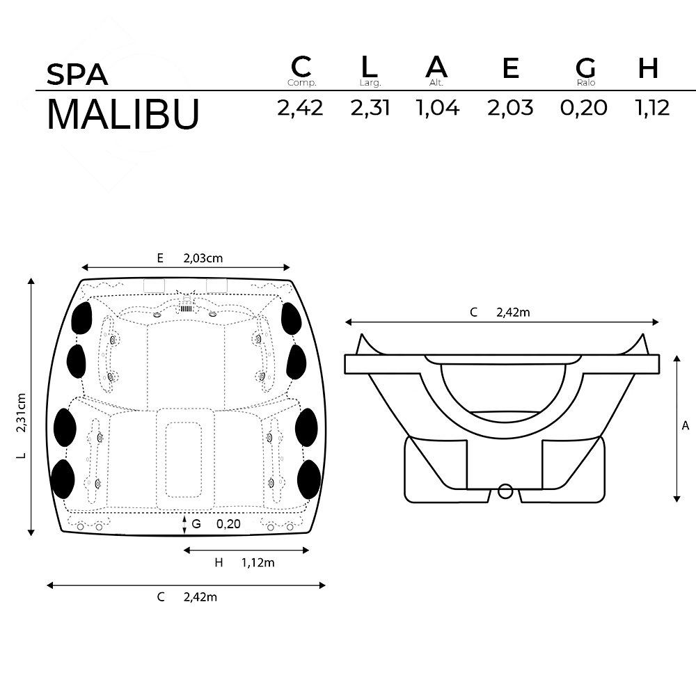 Spa Quadrado Vitória Luxo Completo com Hidro - 3