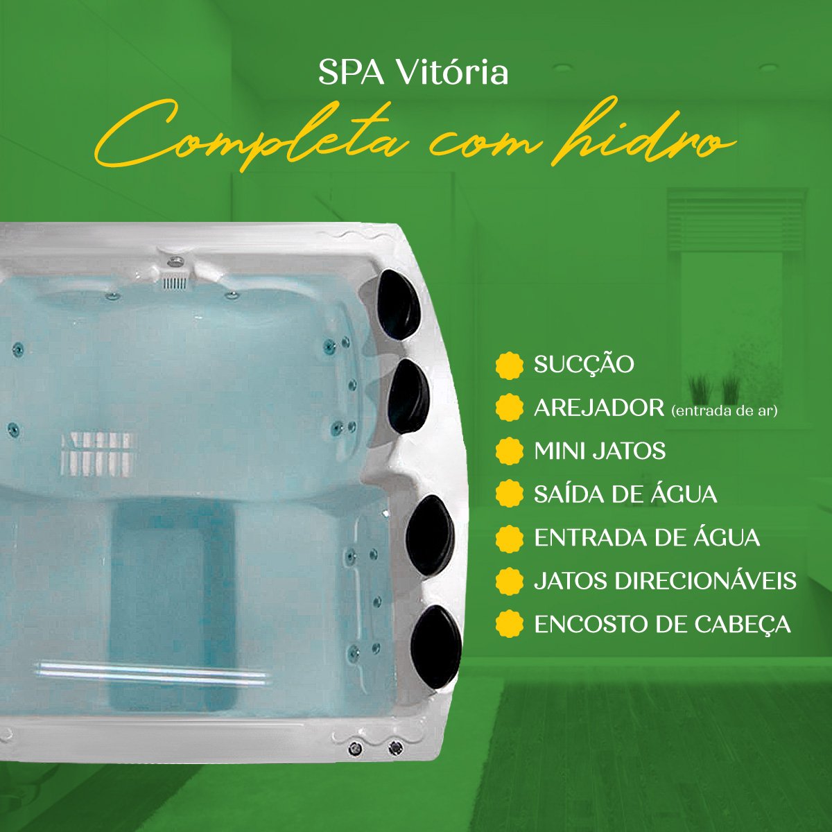 Spa Quadrado Vitória Luxo Completo com Hidro - 4