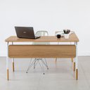 Ver imagem 4 de Mesa Escrivaninha Estação de Trabalho em L 136cm Hanover/branco Home Office Flexus Artesano