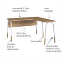 Ver imagem 7 de Mesa Escrivaninha Estação de Trabalho em L 136cm Hanover/branco Home Office Flexus Artesano