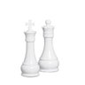 Dupla Peças Rei e Rainha Xadrez Decoração Clássica Branca - 1