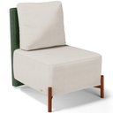 Ver imagem 1 de Poltrona Decorativa Living Pés Madeira Hungria L02 Couríssimo Verde Linho Cru - Lyam