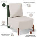 Ver mais imagens de Poltrona Decorativa Living Pés Madeira Hungria L02 Couríssimo Verde Linho Cru - Lyam