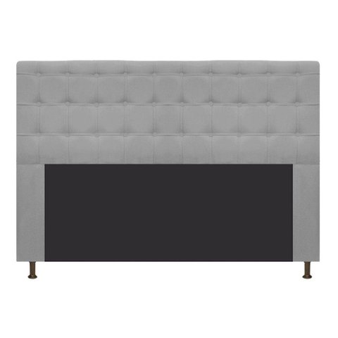 Cabeceira Estofada Dama 140cm Casal Suede Cinza