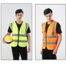 Colete faixa Sinalizador Refletivo Segurança Trabalho Blusao Fluorescente Obra Bolsos Ziper EPI - 4