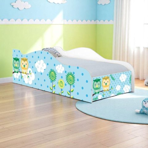 Cama Infantil Corujinhas Solteiro com Colchão MDF Casah
