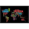 Quadro Decorativo Mapa Mundo Moderno Com Moldura M01 - 1