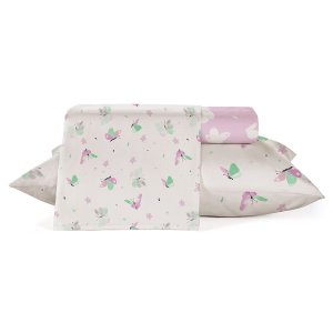 Jogo de Cama - Solteiro - Infantil - Borboletas - 3 Peças - 100% Algodão - Teka