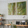 Quadros Decorativos para Sala Árvore Plantas Natureza Paisagem com Vidro Sala de Jantar Escritório - 1