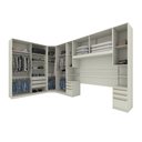 Ver imagem 5 de Quarto Modulado Casal de Canto com Cabeceira Queen 6 Peças 11 Portas Seletto Henn - Areia Hp