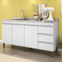 Ver imagem 2 de Balcão Gabinete de Pia Karen 159 Cm sem Tampo Branco