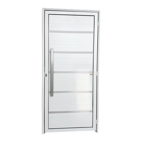 Porta Alumínio Lambril Premium c/Puxador e.Branco 90 Brimak