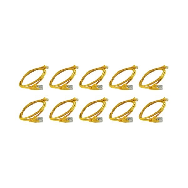 Kit com 15 Patch Cord RJ45 Cat5e 1,5m Amarelo - Nexans - 1