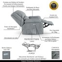 Ver imagem 6 de Poltrona do Papai Reclinável Sala de Cinema Barcelona Elétrica Touch Massagem Usb Linho Cinza